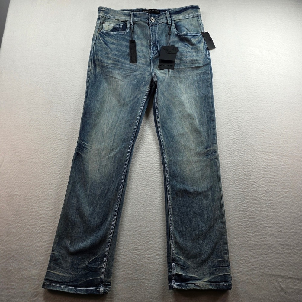 Nick Danger Mens Supreme Flex Bootcut Jeans 36x30 Blue Vintage NDJ-94369‎ NWT